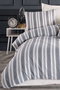L'essentiel linge de maison Soft Line - Juego de Funda de Edredón Individual Antracita